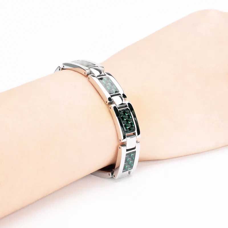 Bio Magnetic Bracelets Green, Red & Black Carbon - Image 5