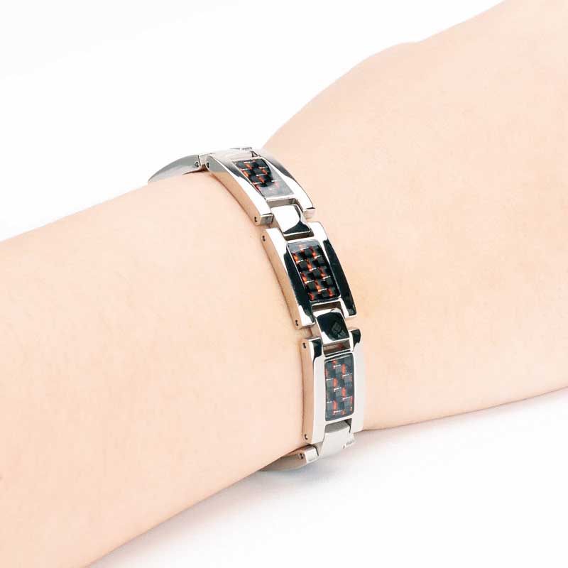 Bio Magnetic Bracelets Green, Red & Black Carbon