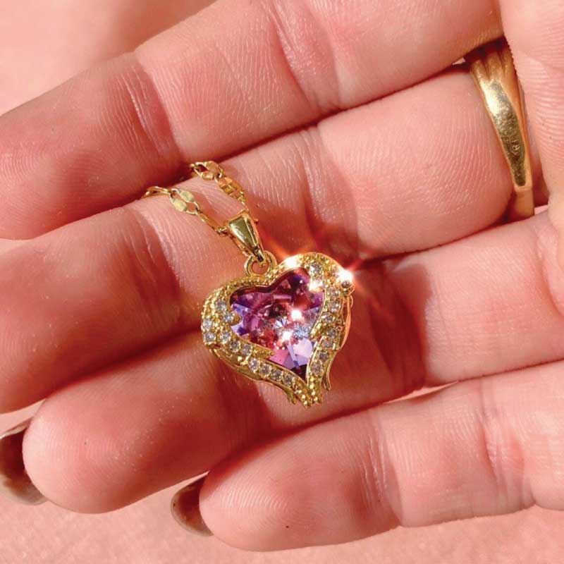 Wings Heart Pendant Necklace - Image 3