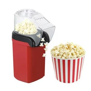 Automatic Electric Popcorn Maker With Hot Air Top Cover Plastic Household and Car Popcorn Machine