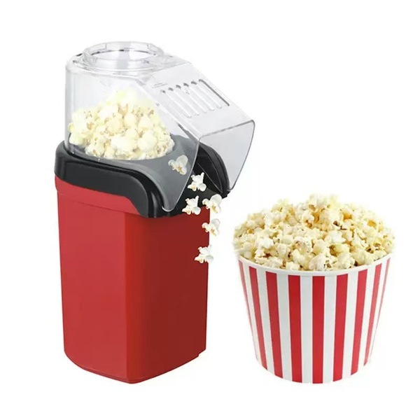 Automatic Electric Popcorn Maker With Hot Air Top Cover Plastic Household and Car Popcorn Machine
